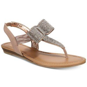 Material Girl Womens Seana Fabric Open Toe Casual Slingback Sandals, Nude, 6.5 M